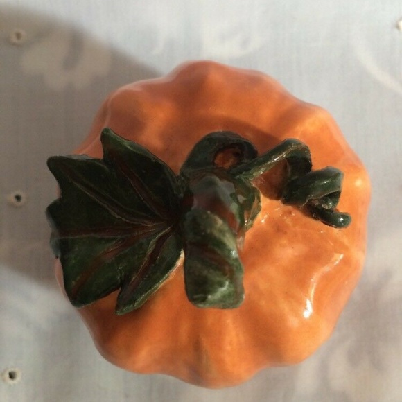 Mango Tree Studios Ceramic 3” Pumpkin Fall Décor Accent piece Atisian Made OOAK - Picture 5 of 7